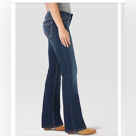 Wrangler mae mid-rise HT wash retro boot cut jeans size 24/00x34 new - Picture 6 of 12